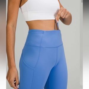 Lululemon Fast and Free Brushed Fabric High-Rise Tight 28" Blue Nile Size 8